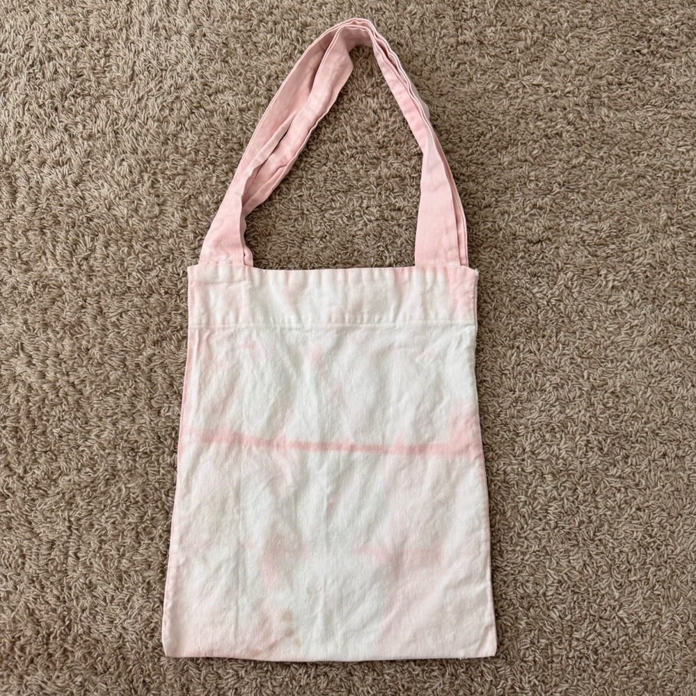 Tie Dye Pink and White Tote Bag